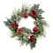 3.25" Christmas Artificial Floral Frosted Mini Apple Berry Leaf Candle Rings, 2ct.